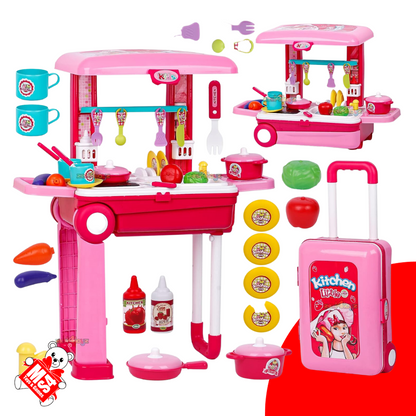 2in1 Trolley Kitchen Play Set | Kids Roleplay (Big)