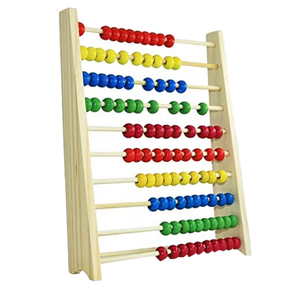 Calculation Rack Abacus Wooden | 10 Rows & 100 Beads for 3+ Children; Pre School Math Learning, Calculating, Counting Montessori Puzzle Toys