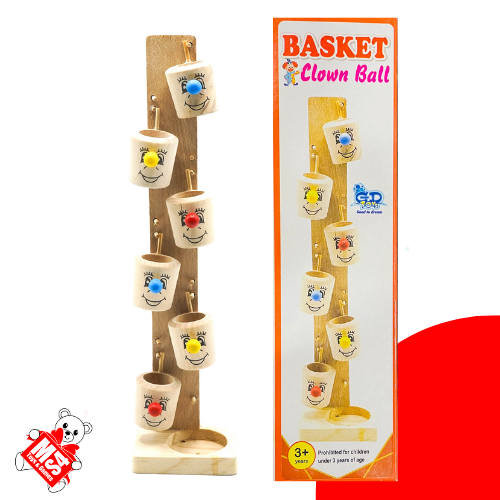 Basket Clown Ball Wooden Marble |