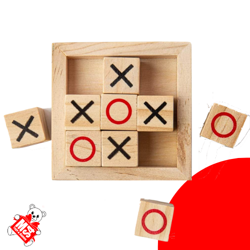 Wooden Tic Tac Toe Game | XOXO Game Wooden Kids Play Game