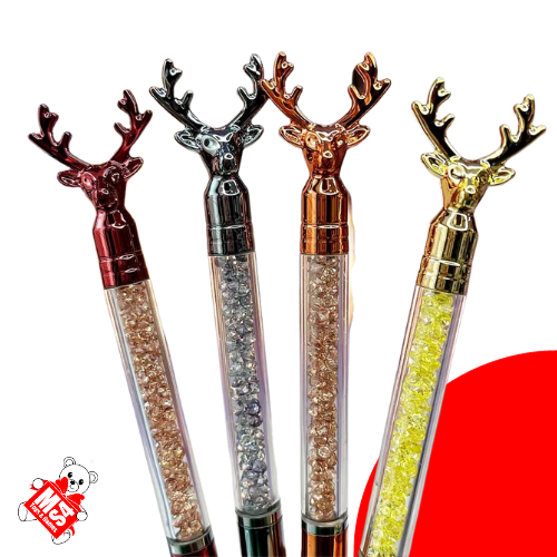 Deer Metallic Pen | With Gems | Super Kids Favourite Pen | Assorted