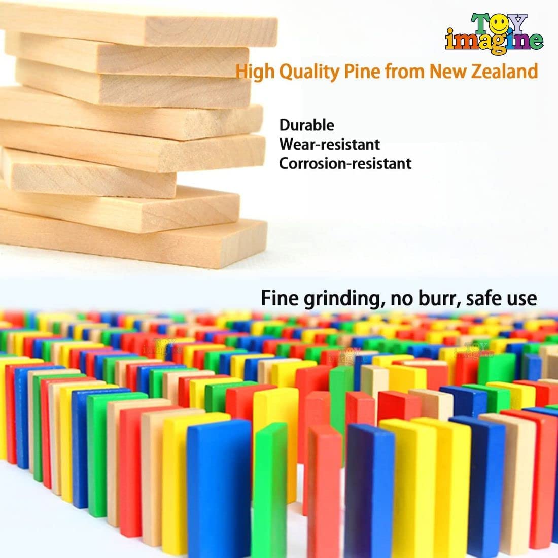 Kids Dominos Game Wooden | Colourful Kids Play Set | High Premium Quality Kids Safe