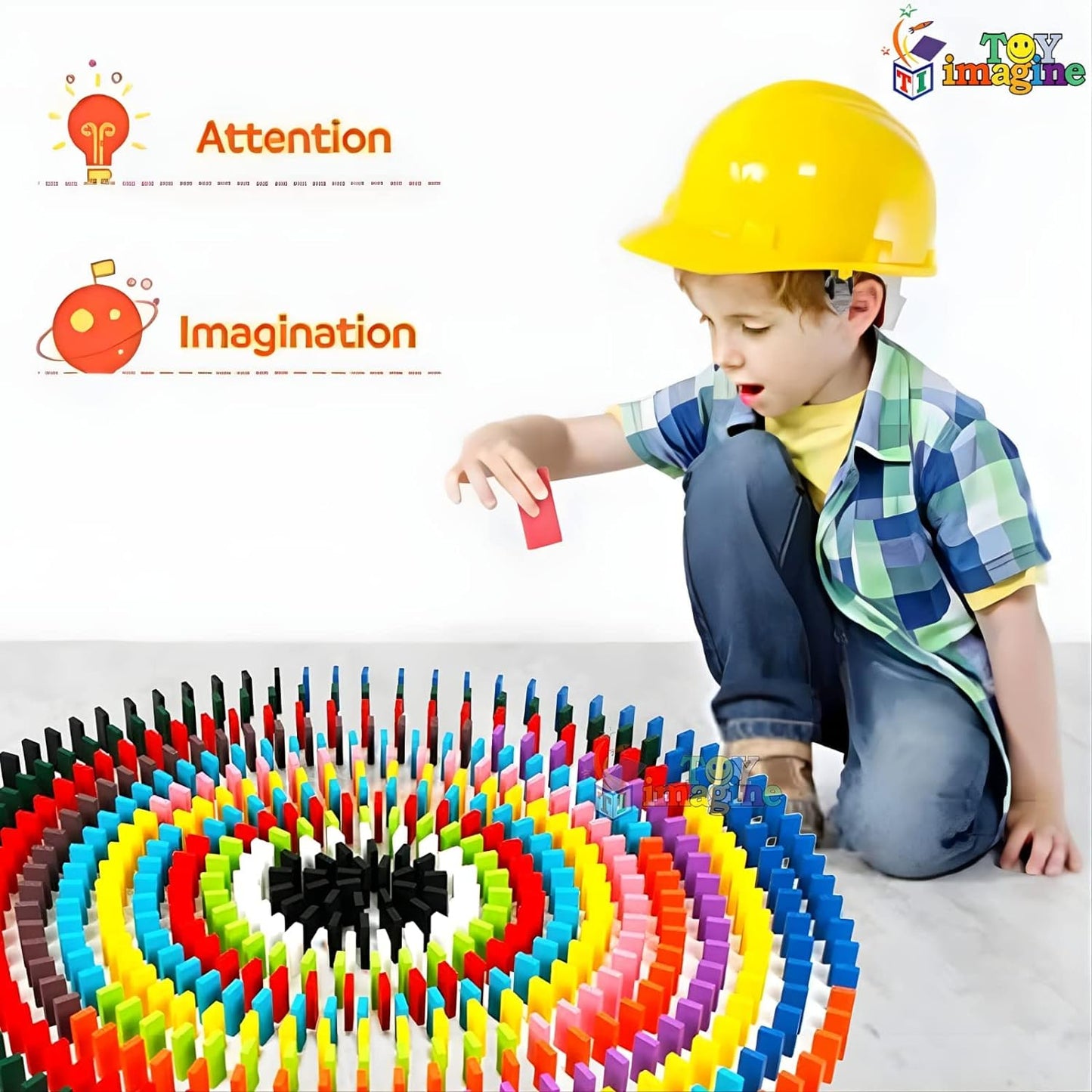 Kids Dominos Game Wooden | Colourful Kids Play Set | High Premium Quality Kids Safe