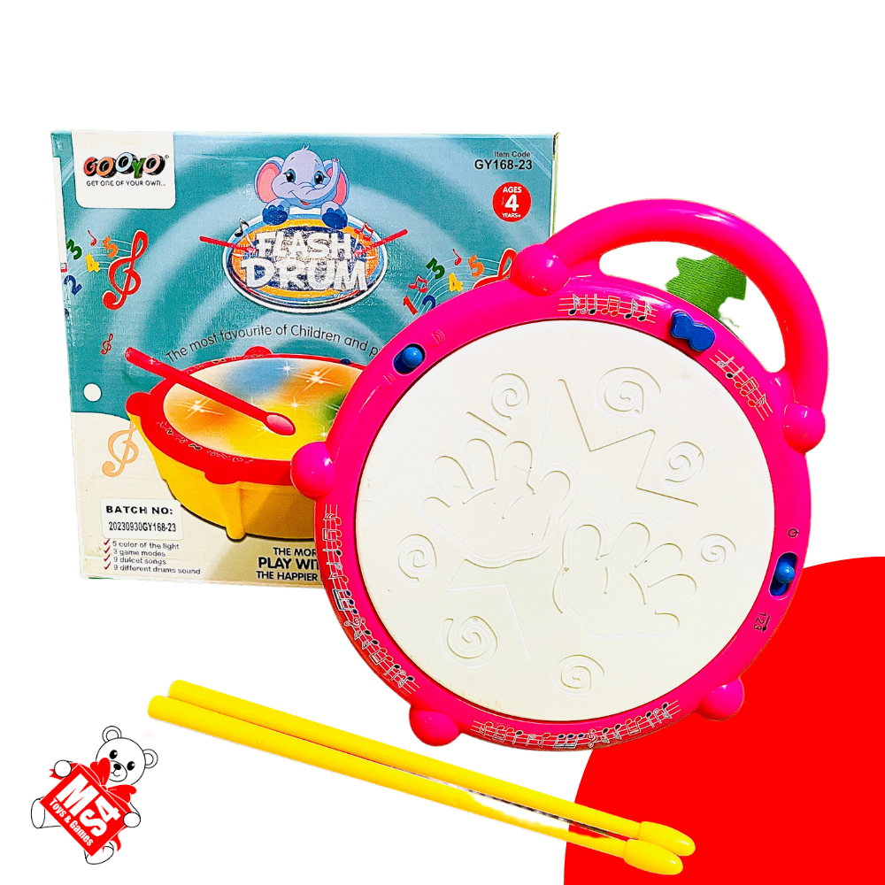 Musical Flash Drum | With Attractive 3D Lights & Musical Toy for kids