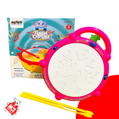 Musical Flash Drum | With Attractive 3D Lights & Musical Toy for kids