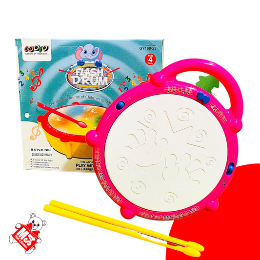 Musical Flash Drum | With Attractive 3D Lights & Musical Toy for kids