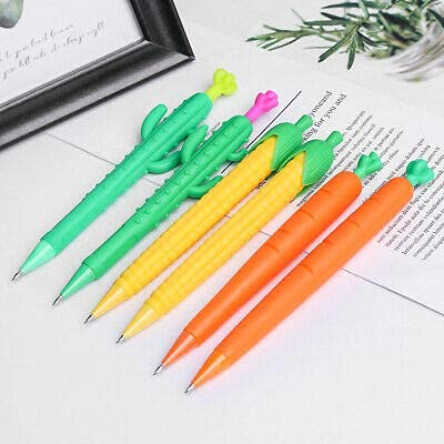 3in1 PenPencil | Carrot Cactus Corn | Kids Click PenPencil Set of 3