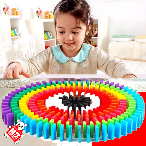 Kids Dominos Game Wooden | Colourful Kids Play Set | High Premium Quality Kids Safe