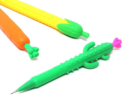 3in1 PenPencil | Carrot Cactus Corn | Kids Click PenPencil Set of 3