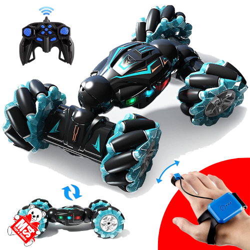 Hand Sensor Gesture Control RC Car | 360° Flips with Lights Music | Remote Control Gesture Sensor Toy, Double Sided Rotating