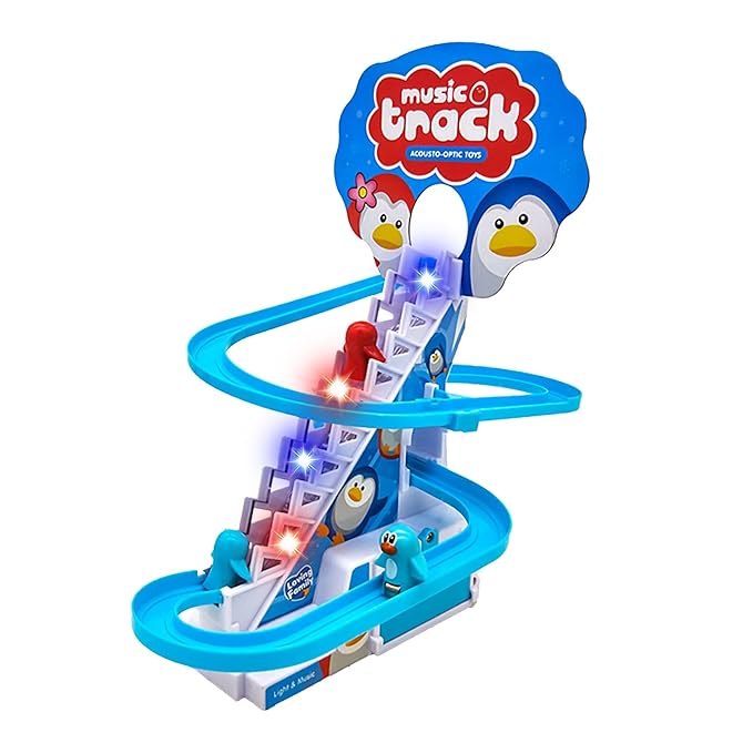 Happy Penguin Slide Toy Set | Slide Toy Escalator Toy with Lights and Musical toy