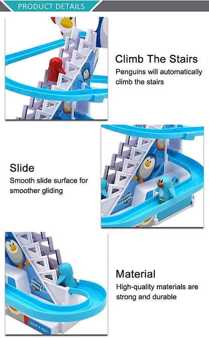 Happy Penguin Slide Toy Set | Slide Toy Escalator Toy with Lights and Musical toy