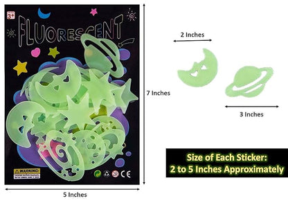 Glow in Dark Stickers | Fluorescent Star Moon Stickers Kids