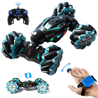 Hand Sensor Gesture Control RC Car | 360° Flips with Lights Music | Remote Control Gesture Sensor Toy, Double Sided Rotating