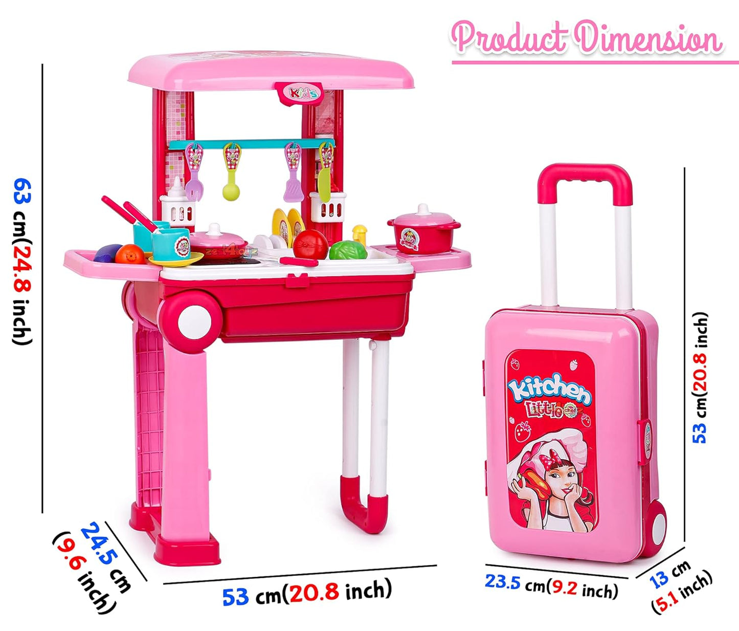 2in1 Trolley Kitchen Play Set | Kids Roleplay (Big)