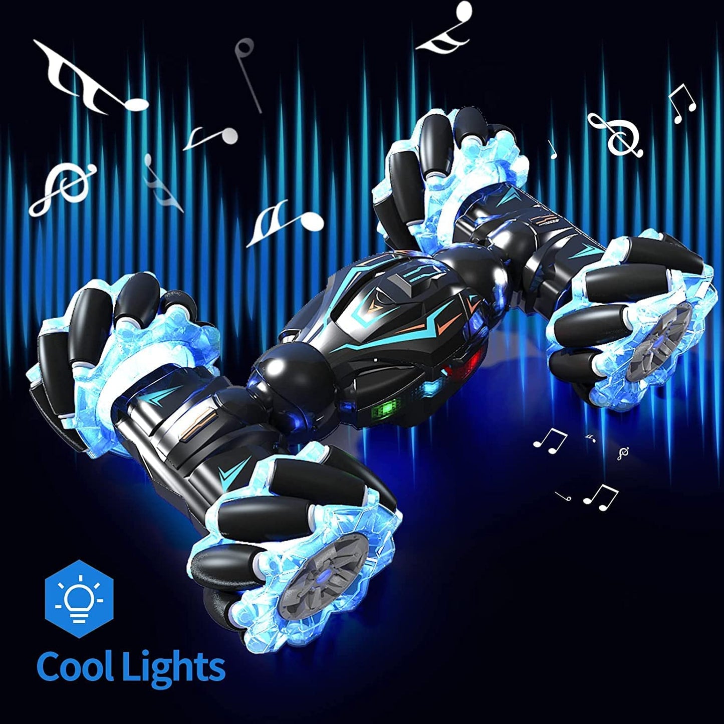 Hand Sensor Gesture Control RC Car | 360° Flips with Lights Music | Remote Control Gesture Sensor Toy, Double Sided Rotating