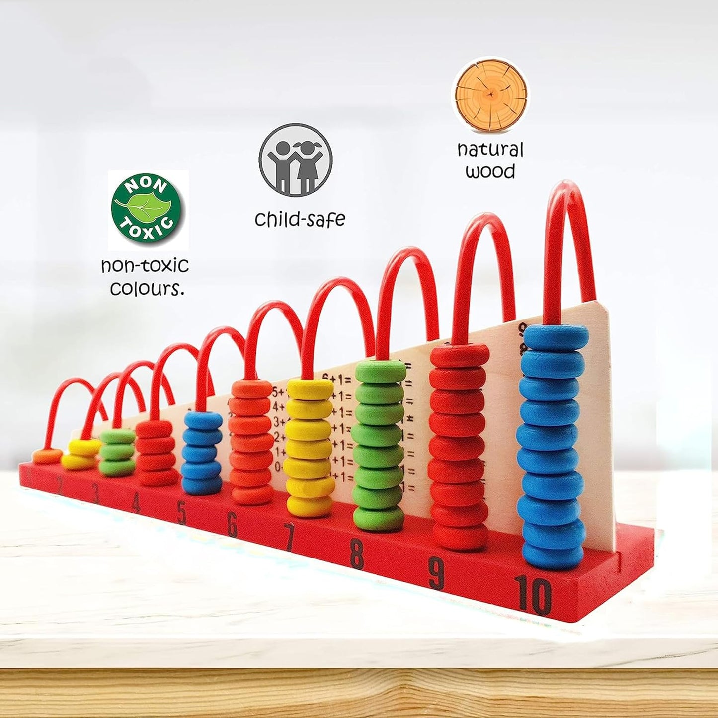 Wooden Abacus Double Sided | Kids Educational Shelf Abacus Set Colourful