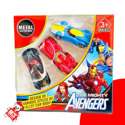 Super Hero 3pc Avengars Car Set | Metal Car with Fast Alloy Wheels