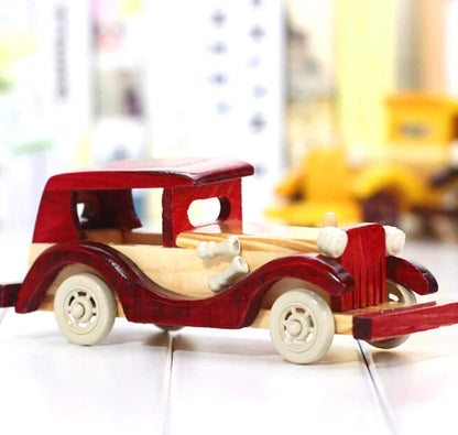 Wooden Car Vintage Model | Kids Play Free Wheel