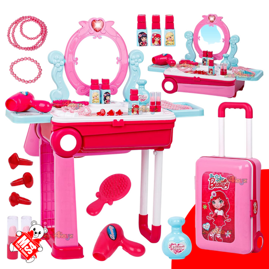 2in1 Trolley Make-Up Beauty Play Set | Kids Roleplay (Big)