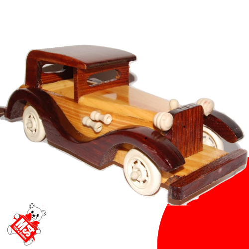 Wooden Car Vintage Model | Kids Play Free Wheel